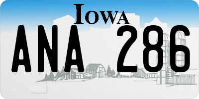 IA license plate ANA286