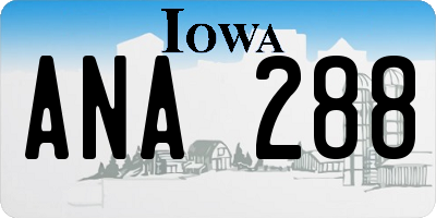 IA license plate ANA288