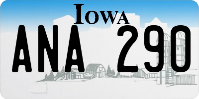IA license plate ANA290