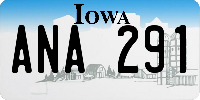 IA license plate ANA291