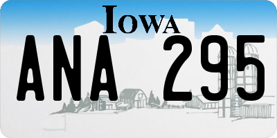 IA license plate ANA295