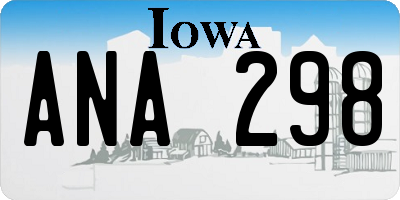 IA license plate ANA298