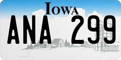 IA license plate ANA299