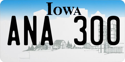 IA license plate ANA300