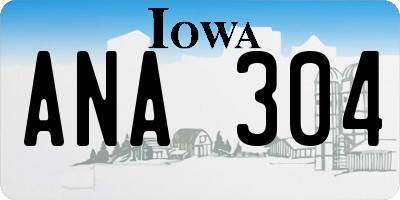 IA license plate ANA304