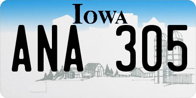IA license plate ANA305