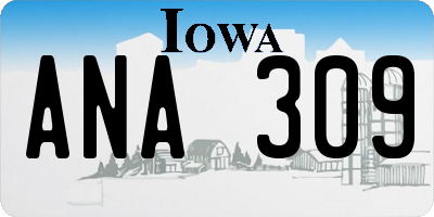 IA license plate ANA309