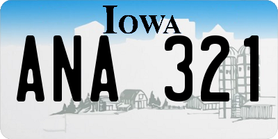 IA license plate ANA321