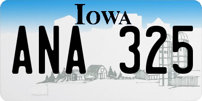 IA license plate ANA325