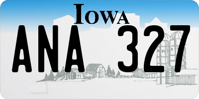IA license plate ANA327