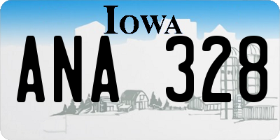 IA license plate ANA328