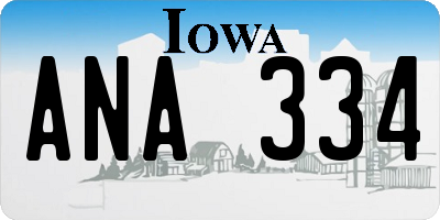 IA license plate ANA334