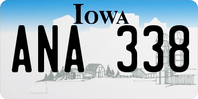 IA license plate ANA338