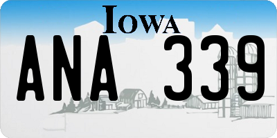IA license plate ANA339