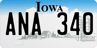 IA license plate ANA340