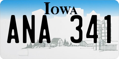 IA license plate ANA341