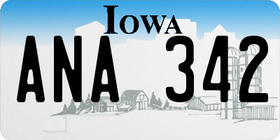 IA license plate ANA342