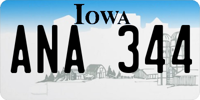 IA license plate ANA344
