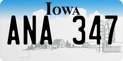 IA license plate ANA347