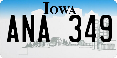 IA license plate ANA349