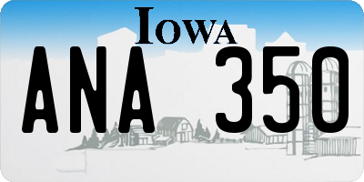 IA license plate ANA350
