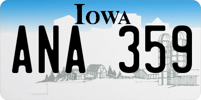 IA license plate ANA359