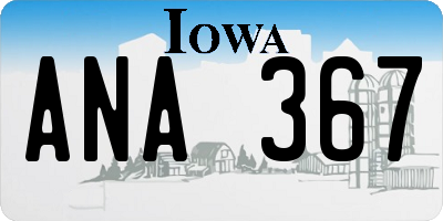 IA license plate ANA367