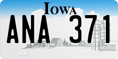 IA license plate ANA371