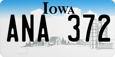 IA license plate ANA372