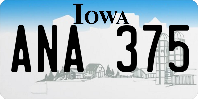 IA license plate ANA375