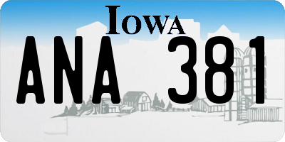 IA license plate ANA381