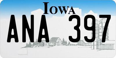 IA license plate ANA397