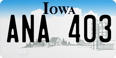 IA license plate ANA403