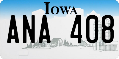 IA license plate ANA408