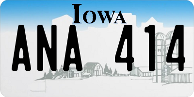 IA license plate ANA414