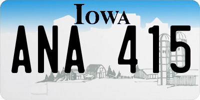 IA license plate ANA415