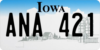 IA license plate ANA421