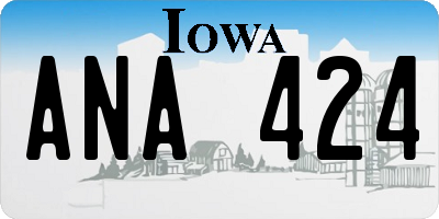 IA license plate ANA424