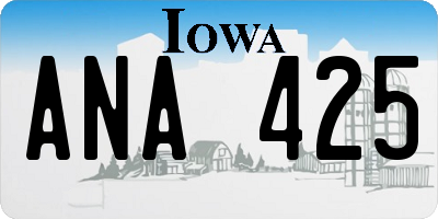 IA license plate ANA425