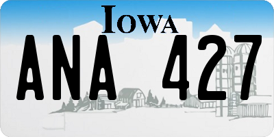 IA license plate ANA427