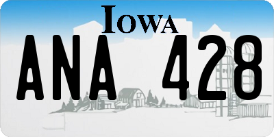 IA license plate ANA428