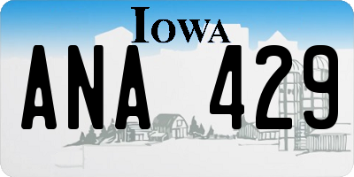 IA license plate ANA429