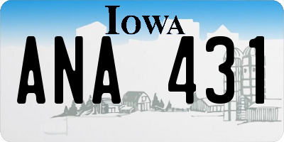 IA license plate ANA431