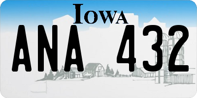 IA license plate ANA432