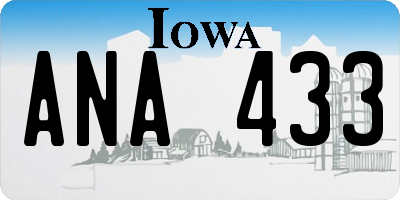 IA license plate ANA433
