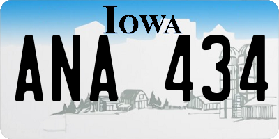 IA license plate ANA434