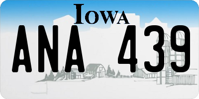 IA license plate ANA439