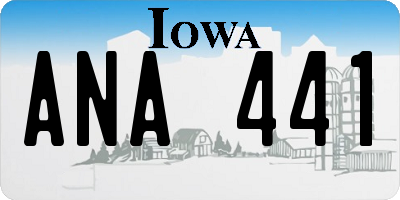IA license plate ANA441