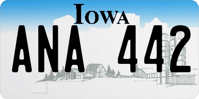 IA license plate ANA442