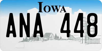 IA license plate ANA448